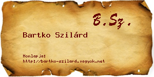 Bartko Szilárd névjegykártya