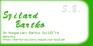 szilard bartko business card